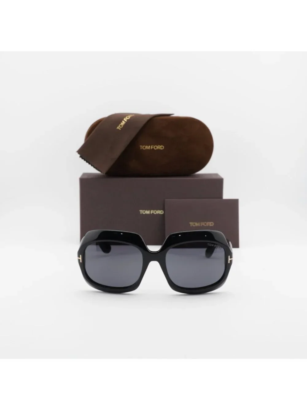 Tom Ford Ren FT1155 01A Square Sunglasses - Black / Smoke
